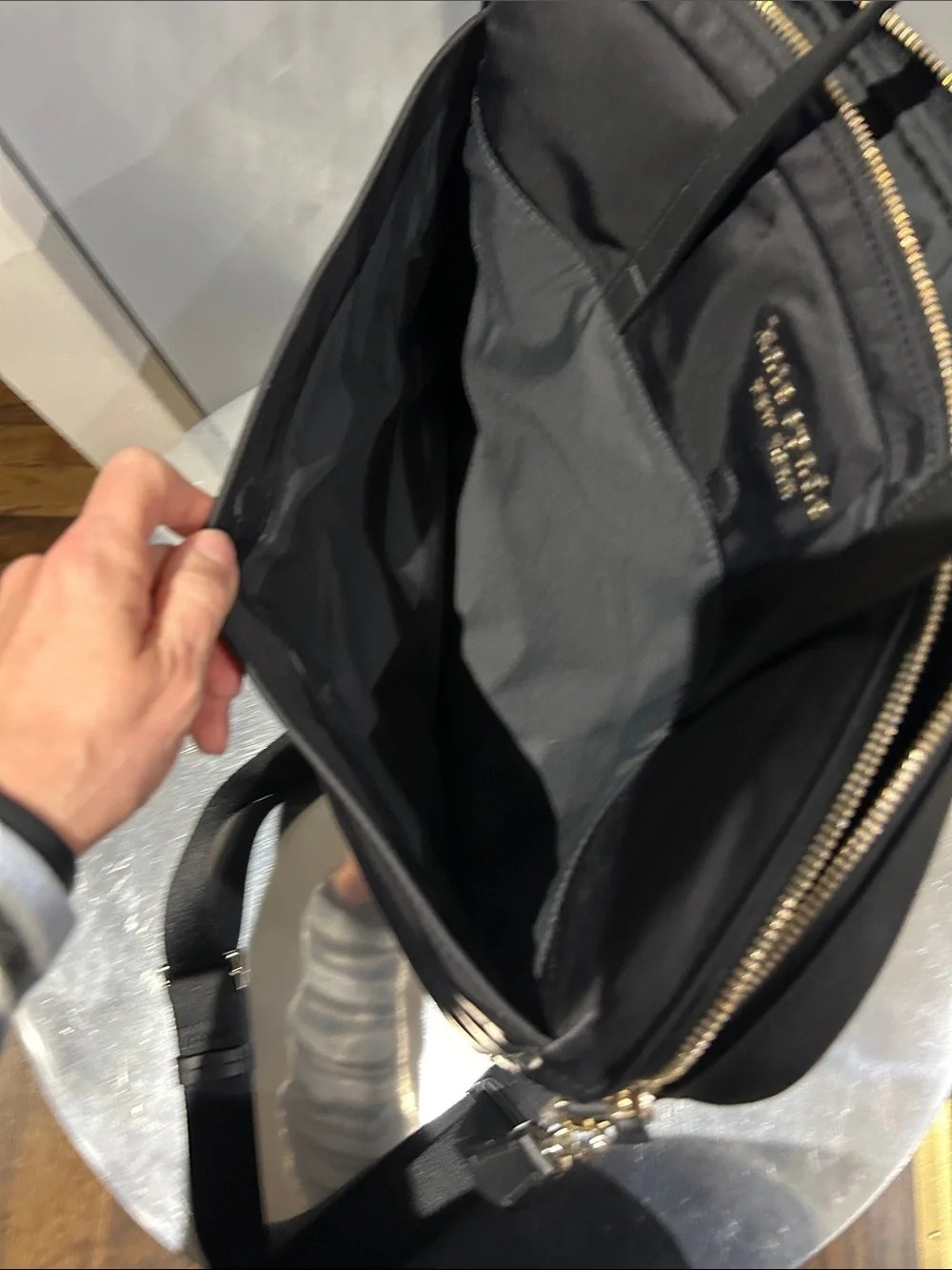 Kate Spade Black Nylon Laptop Briefcase/Travel bag with Detachable Strap